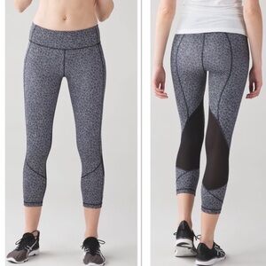 LULULEMON pace rival freckle flower abstract printed crop leggings women’s 6